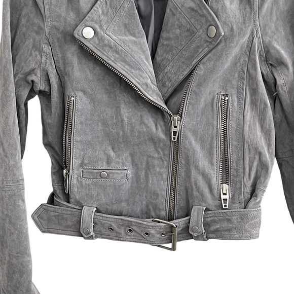 NEW Blank NYC Suede Moto Jacket Gray size Small - Picture 7 of 10